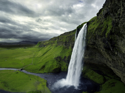 Water Falling From A Cliff, Seljalandsfoss, Iceland by Atli Mar Pricing Limited Edition Print image