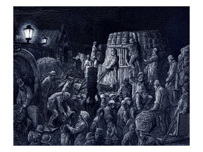 Victorian London- Covent Garden Market In The Early Morning by George Cruikshank Pricing Limited Edition Print image