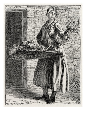 Daily Life In French History: A Flower Seller In 18Th Century Paris, France by William Hole Pricing Limited Edition Print image