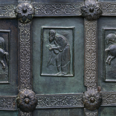 Campania, Bronze Door Of Duomo by Joe Cornish Pricing Limited Edition Print image