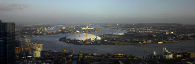 Panoramic View Of River Thames And East London, North Greenwich Peninsula And Millennium Dome by Richard Bryant Pricing Limited Edition Print image
