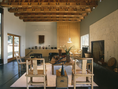 Sonoma House, Stewarts Point, California, 1990 - 1992, Living Room, Architect: Joan Hallberg by Alan Weintraub Pricing Limited Edition Print image