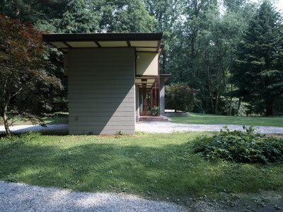 Penfield House, Willoughby, Ohio, 1953, Exterior From Garden, Architect: Frank Lloyd Wright by Alan Weintraub Pricing Limited Edition Print image