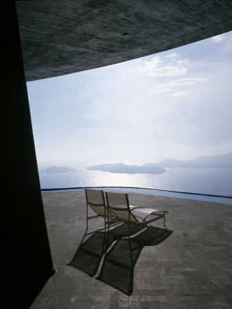 Arango House, Acupulco, 1973, View Out To Sea Over Terrace, From 'The Architecture Of John Lautner' by Alan Weintraub Pricing Limited Edition Print image