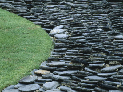 Slates And Grass In The Swimmer, Japanese Inspired Landscape By Tony Heywood Of Conceptual Gardens by Clive Nichols Pricing Limited Edition Print image