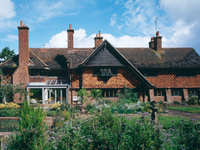 House In Sussex, England, Exterior With Garden by David Churchill Pricing Limited Edition Print image