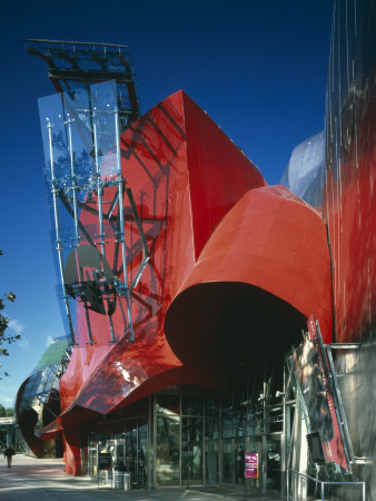 Experience Music Project In Seattle, Washington, Usa, 2000, Entrance, Houses Paul Allen Collection by John Edward Linden Pricing Limited Edition Print image
