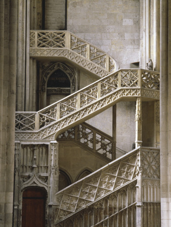 Rouen Cathedral Notre Dame, Normandy, Begun 1200, Interior Stone Staircase by Joe Cornish Pricing Limited Edition Print image