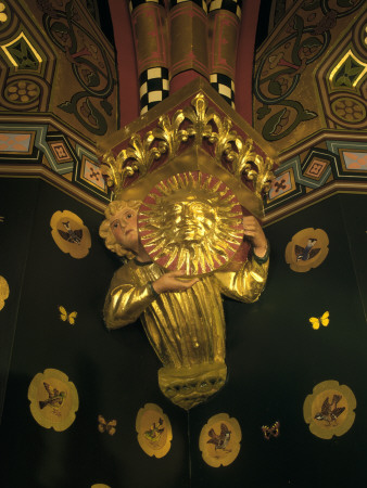 Gilded Figurative Corbel Representing Day, The Winter Smoking Room, Cardiff Castle, Wales by Lucinda Lambton Pricing Limited Edition Print image