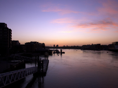 River Thames In London, Waterside Docking For Small Boats And Pleasure Cruisers by Mark Bury Pricing Limited Edition Print image