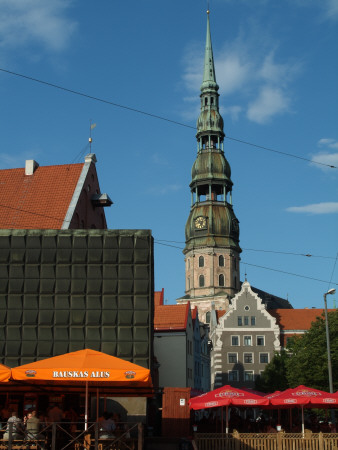 St Peter's Church And Outdoor Pub, Riga by Natalie Tepper Pricing Limited Edition Print image