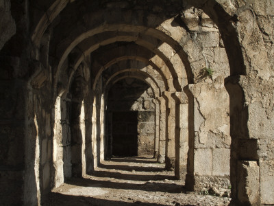 Interior Arches Of Corridor At The Roman Amphitheatre, Aspendos,Turkey by Natalie Tepper Pricing Limited Edition Print image