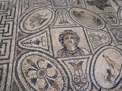 Labour Of Hercules Mosaic In House, Numidian/Roman Site Of Volubilis, Near Meknes, Morocco by Natalie Tepper Pricing Limited Edition Print image