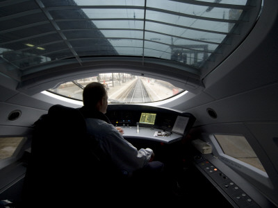 Driver Of The Ice (Intercity Express) High Speed Train, Frankfurt by Natalie Tepper Pricing Limited Edition Print image