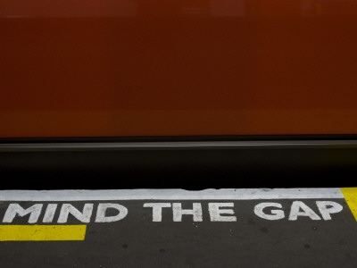 Mind The Gap' At Kentish Town Underground Station, London by Natalie Tepper Pricing Limited Edition Print image