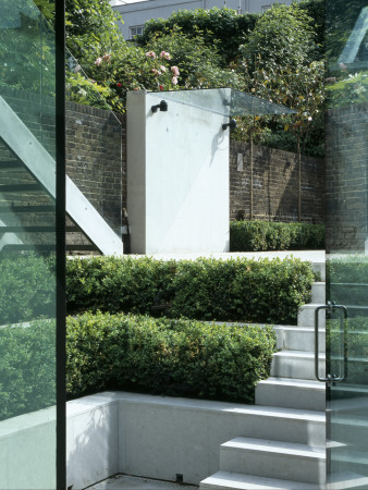 Glass House Extension Near Regent's Park Nw1, Garden Steps Down To Lower Level, Belsize Architects by Nicholas Kane Pricing Limited Edition Print image