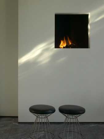 Refurbished House In Camden Town, Detail Of Minimalist Fireplace In Living Room by Richard Bryant Pricing Limited Edition Print image