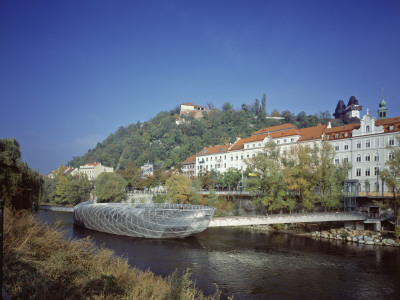Mur Insel, Graz Austria, With Schlossberg by Peter Durant Pricing Limited Edition Print image