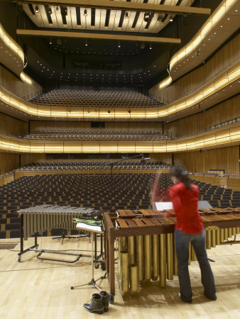The Sage Gateshead, Gateshead, Tyne And Wear, England, Evelyn Glennie Rehearsing On Hall 1 Stage by Richard Bryant Pricing Limited Edition Print image