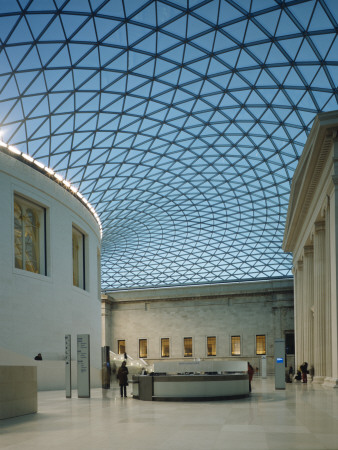 The British Museum, The Queen Elizabeth Ii Great Court - With Information Desk At Dusk by Richard Bryant Pricing Limited Edition Print image