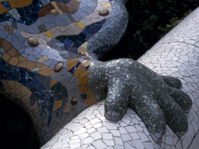 Parc Guell, Barcelona, 1914, Detail Of The Foot Of The Salamander, Architect: Antoni Gaudi by Richard Bryant Pricing Limited Edition Print image