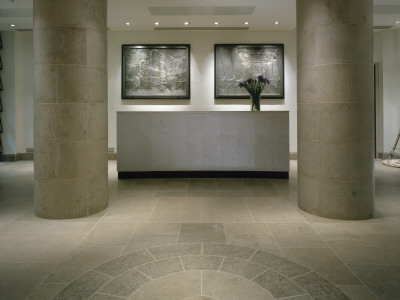 Marble Hall And Reception In Corporate Headquarters With Modern Interior, Architect: Gmw by Richard Bryant Pricing Limited Edition Print image