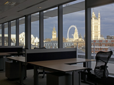 Home Office, Marsham Street, London, Office Interior - View Of Houses Of Parliament And London Eye by Richard Bryant Pricing Limited Edition Print image