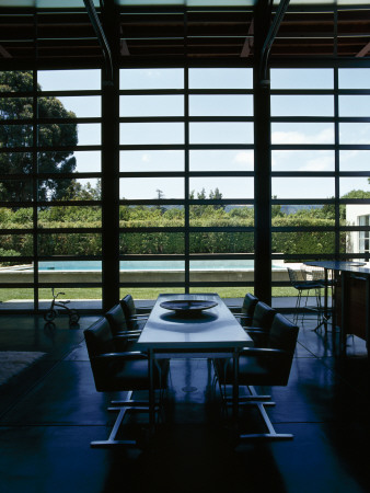 House In Los Altos, California, Dining Area With View Of Garden, Envelope Architecture And Design by Richard Powers Pricing Limited Edition Print image