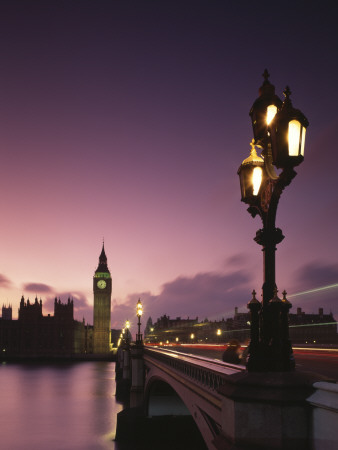 Westminster Bridge At Sunset With Houses Of Parliament, London, 1862 by Richard Turpin Pricing Limited Edition Print image