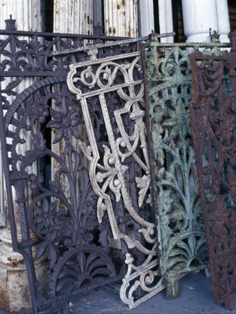 Architectural Salvage Yard, Four Cast Iron Gates Or Grilles by Richard Powers Pricing Limited Edition Print image