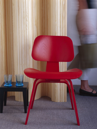 Contemporary Red Interior With Chair And Blurred Figure by Richard Powers Pricing Limited Edition Print image