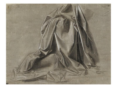 Draperie Pour Une Figure Agenouillée, En Profil Perdu, À Droite by Léonard De Vinci Pricing Limited Edition Print image