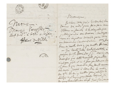 Lettre Autographe Signee A Augustin Varcollier, 22 Janvier 1842 by Eugene Delacroix Pricing Limited Edition Print image