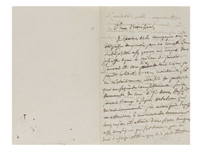 Autograph Letter To Augustine Varcollier, May 6, 1842 by Eugene Delacroix Pricing Limited Edition Print image