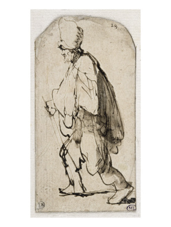 Gueux De Profil ?Auche, Marchant Vers La Gauche by Rembrandt Van Rijn Pricing Limited Edition Print image