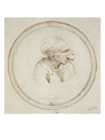Caricature D'un Homme La Bouche Ouverte by Léonard De Vinci Pricing Limited Edition Print image