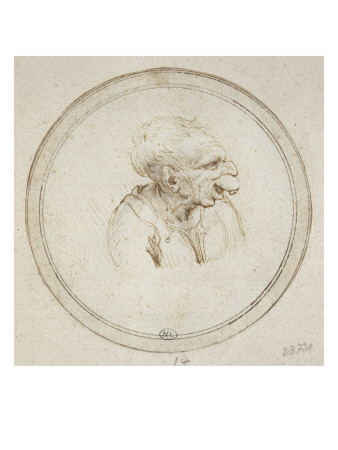 Caricature D'un Homme La Bouche Ouverte by Leonard De Vinci Pricing Limited Edition Print image