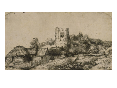 Le Paysage À La Tour Carrée ; 3 Ème État by Rembrandt Van Rijn Pricing Limited Edition Print image