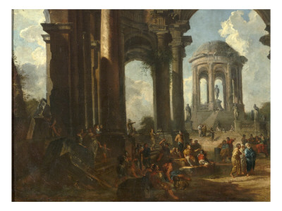 La Prédication D'un Apôtre Dans Des Ruines D'architecture by Giovanni Paolo Pannini Pricing Limited Edition Print image