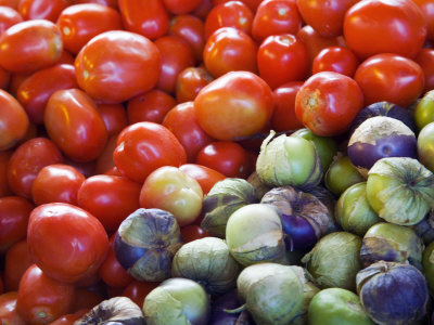 Tomatoes And Tomatillos, San Miguel De Allende, Guanajuato State, Mexico by Julie Eggers Pricing Limited Edition Print image