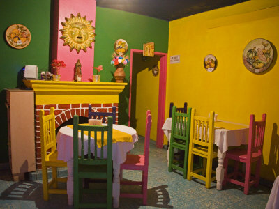 Interior Of A Small Restaurant, San Miguel, Guanajuato State, Mexico by Julie Eggers Pricing Limited Edition Print image