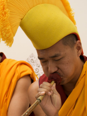 Tibetan Monks, Flute, Santa Barbara by Eloise Patrick Pricing Limited Edition Print image
