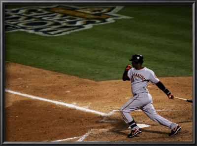 San Francisco Giants V Texas Rangers, Game 4: Edgar Renteria by Ronald Martinez Pricing Limited Edition Print image
