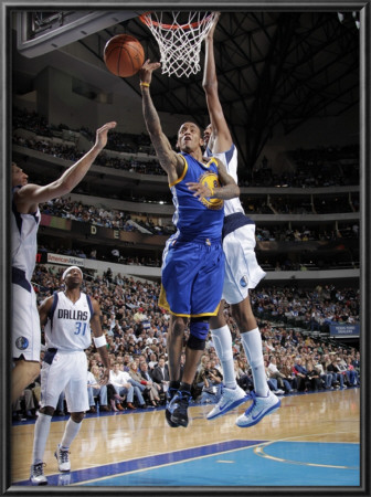 Golden State Warriors V Dallas Mavericks: Monta Ellis And Alexis Ajinca by Glenn James Pricing Limited Edition Print image