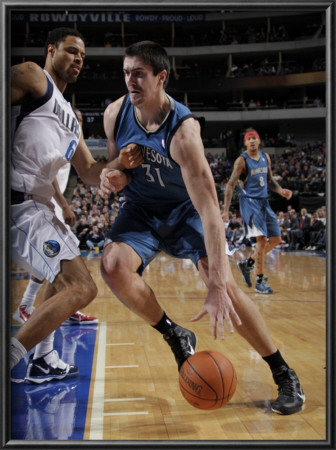 Minnesota Timberwolves V Dallas Mavericks: Darko Milicic And Tyson Chandler by Glenn James Pricing Limited Edition Print image