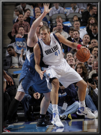 Minnesota Timberwolves V Dallas Mavericks: Dirk Nowitzki And Kevin Love by Glenn James Pricing Limited Edition Print image
