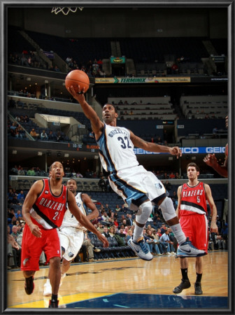 Portland Trail Blazers V Memphis Grizzlies: O.J. Mayo And Andre Miller by Joe Murphy Pricing Limited Edition Print image