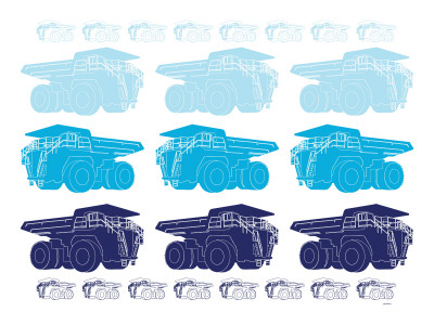 Blue Dump Trucks by Avalisa Pricing Limited Edition Print image