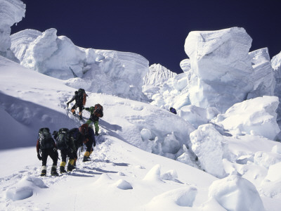 Mountaineering Up Khumbu Ice Fall by Michael Brown Pricing Limited Edition Print image