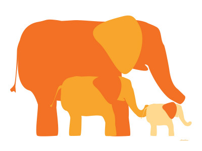 Orange Elephants by Avalisa Pricing Limited Edition Print image